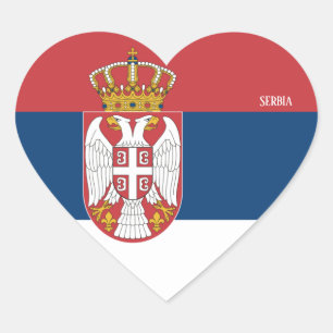 Sticker Cœur Drapeau de Serbie Splendide patriotique