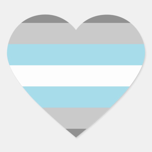 Sticker Cœur Drapeau Demiboy Pride (Devant)