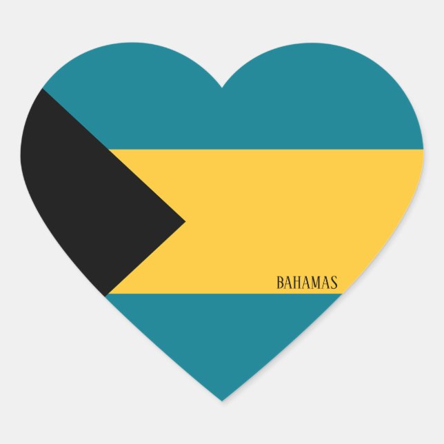 Sticker Cœur Drapeau des Bahamas Patriotique (Devant)