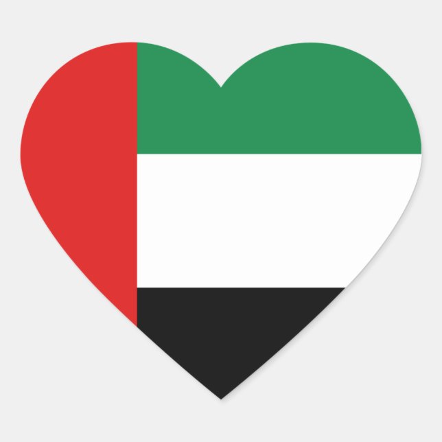 Sticker Coeur Drapeau des EAU (Devant)