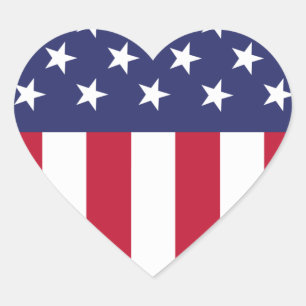 Sticker Cœur Drapeau des États-Unis d'Amérique