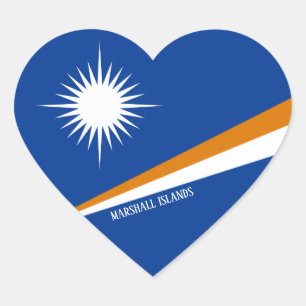 Sticker Cœur Drapeau des Îles Marshall Splendide patriotique