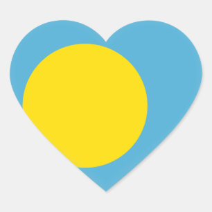Sticker Cœur Drapeau des Palaos