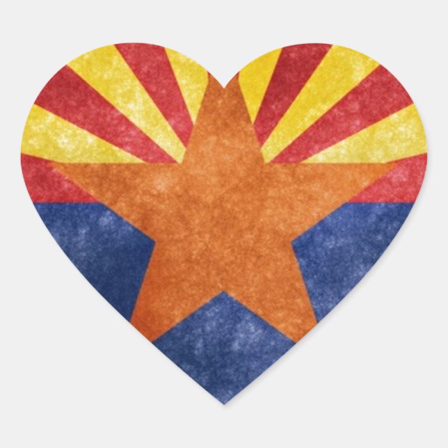 Sticker Cœur Drapeau d'État de l'Arizona (Devant)