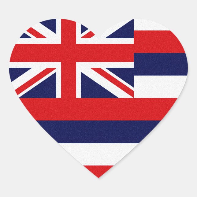 Sticker Cœur Drapeau d'État d'Hawaii (Devant)