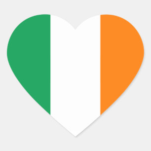 Sticker Coeur drapeau d'Irlande