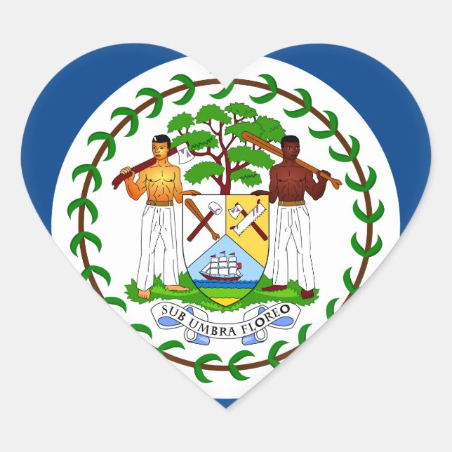 Sticker Cœur Drapeau du Belize (Devant)