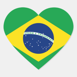 Sticker Cœur Drapeau du Brésil, Brésil