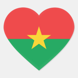 Sticker Cœur Drapeau du Burkina Faso