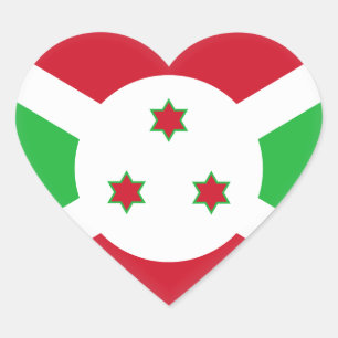 Sticker Cœur Drapeau du Burundi