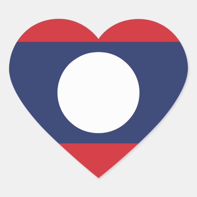 Sticker Cœur Drapeau du coeur laotien (Devant)