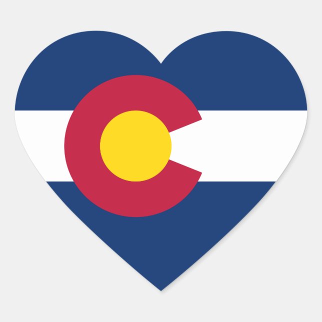 Sticker Cœur Drapeau du Colorado (Devant)