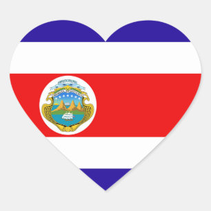 Sticker Cœur Drapeau du Costa Rica