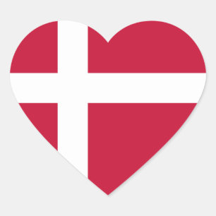Sticker Cœur Drapeau du Danemark