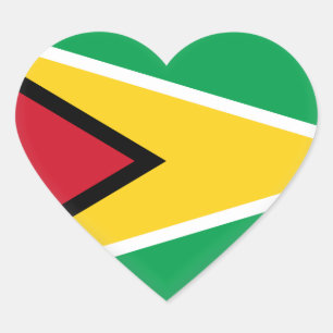 Sticker Cœur Drapeau du Guyana (Guyana)