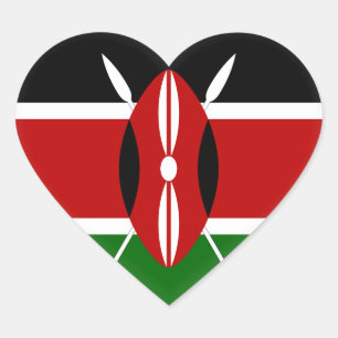 Sticker Cœur Drapeau du Kenya (Kenyan)