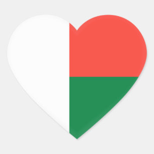 Sticker Cœur Drapeau du Madagascar