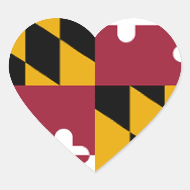 Sticker Cœur Drapeau du Maryland (Devant)