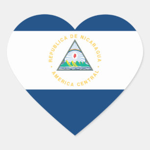 Sticker Cœur Drapeau du Nicaragua