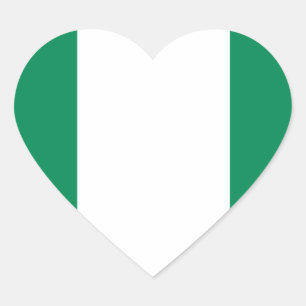 Sticker Cœur Drapeau du Nigeria