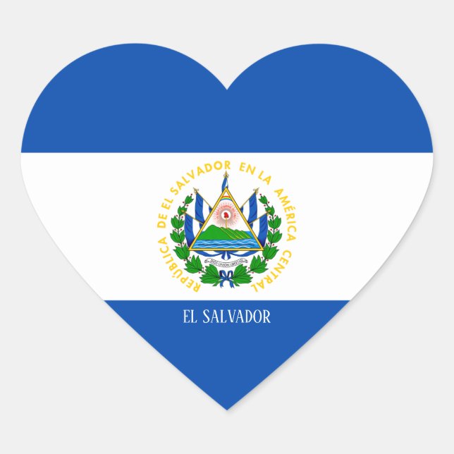 Sticker Cœur Drapeau El Salvador Splendide patriotique (Devant)