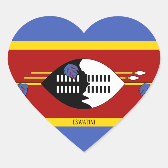 Sticker Cœur Drapeau Eswatini Splendid Patriotic (Devant)