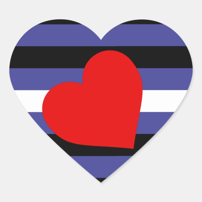 Sticker Cœur Drapeau et coeur de la Fierté en cuir (Devant)
