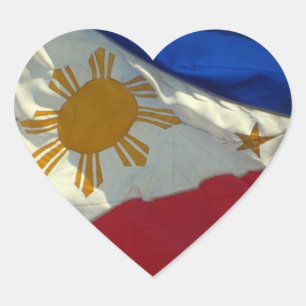 Sticker Cœur drapeau filipino