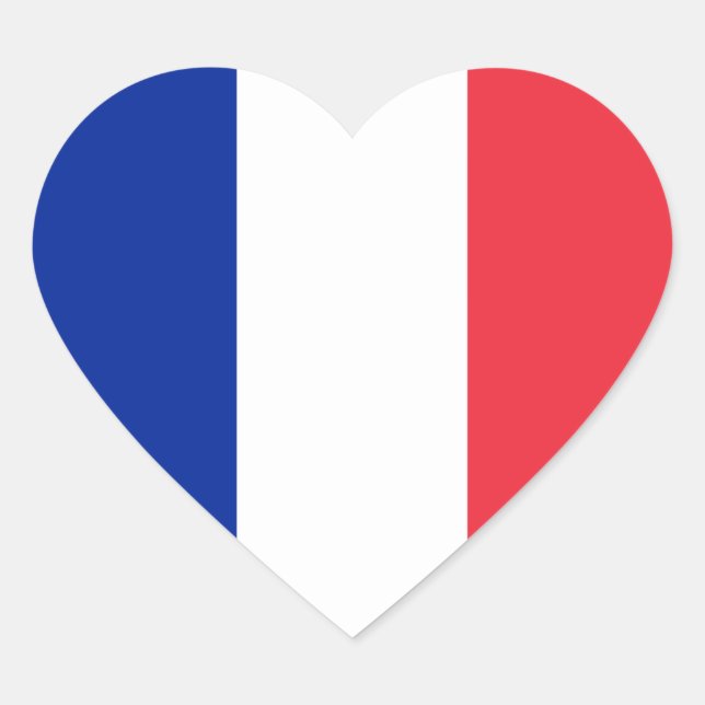 Sticker Cœur Drapeau France (Devant)