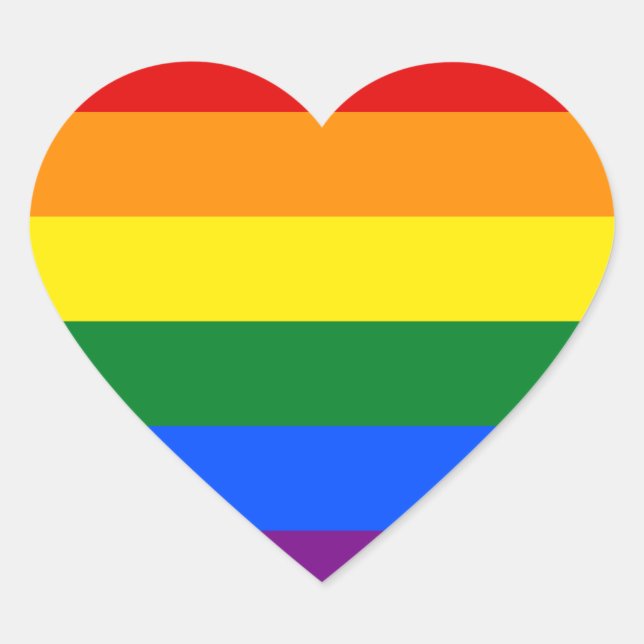 Sticker Cœur Drapeau Gay pride arc-en-ciel LGBT (Devant)