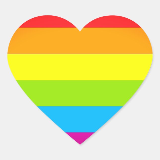 Sticker Cœur Drapeau Gay pride de coeur Lgbt Rainbow | Mois Lgb (Devant)