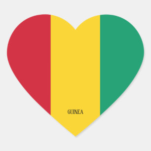 Sticker Cœur Drapeau Guinée Splendide patriotique