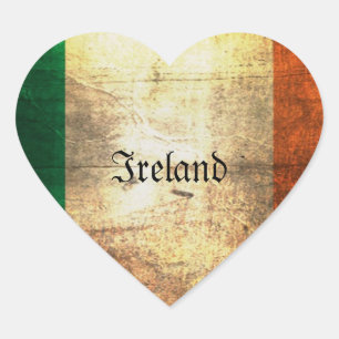 Sticker Cœur Drapeau irlandais en détresse