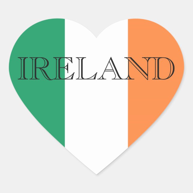 Sticker Cœur Drapeau irlandais Irlande (Devant)