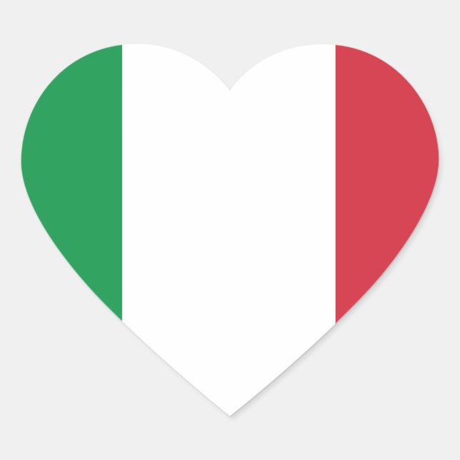 Sticker Cœur Drapeau italien (Devant)