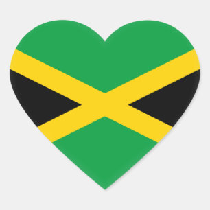 Sticker Cœur Drapeau jamaïcain