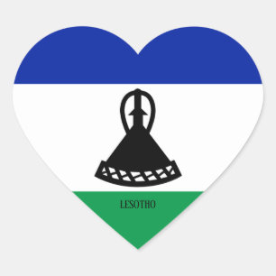 Sticker Cœur Drapeau Lesotho Splendide patriotique