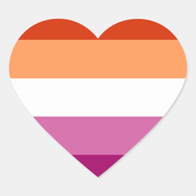 Sticker Cœur Drapeau LGBTQ Lesbian Pride (Devant)