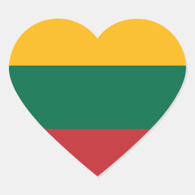 Sticker Cœur Drapeau Lituanie (Devant)