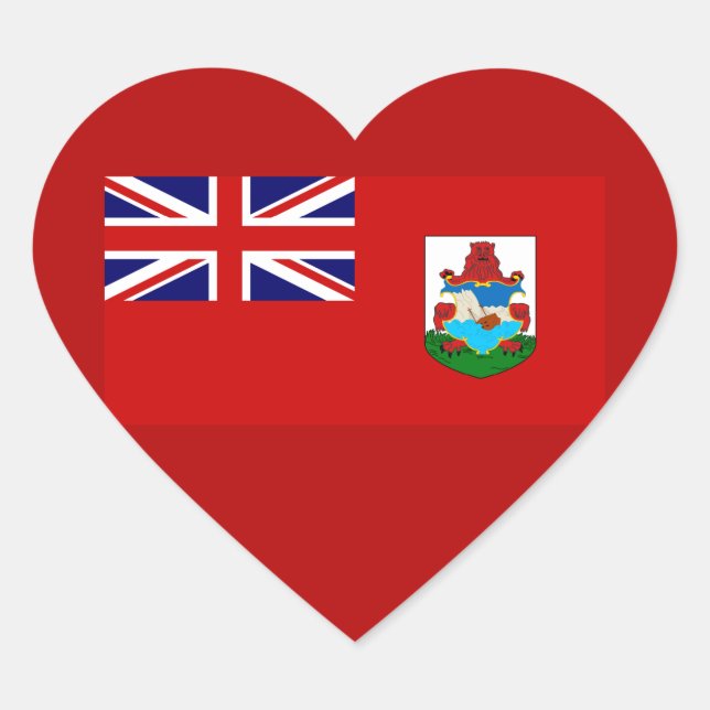 Sticker Cœur Drapeau national des Bermudes (Devant)
