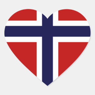 Sticker Cœur Drapeau norvégien - Kongeriket Norge - Norsk Flag