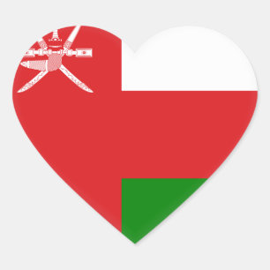 Sticker Cœur Drapeau Oman