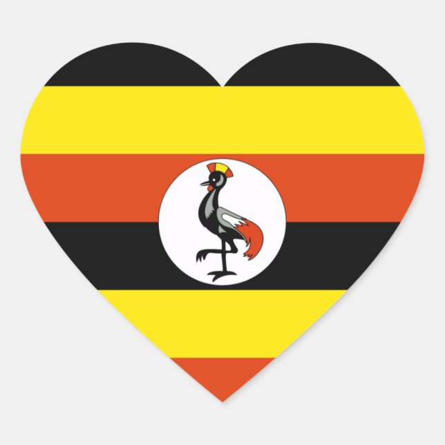 Sticker Cœur drapeau ouganda (Devant)
