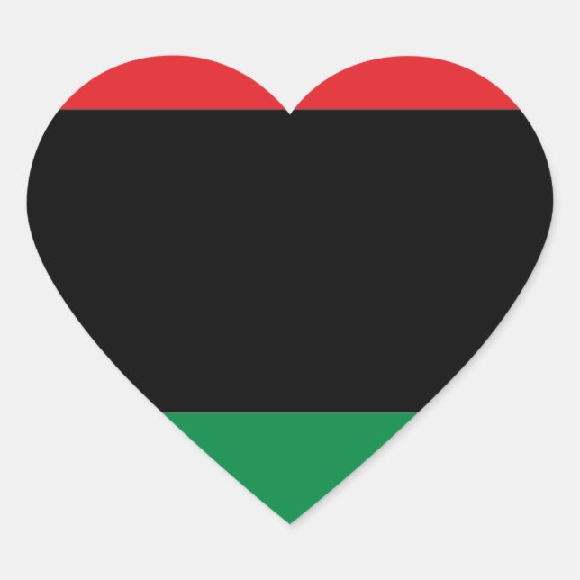 Sticker Cœur Drapeau panafricain rouge noir et vert de l'UNIA (Devant)