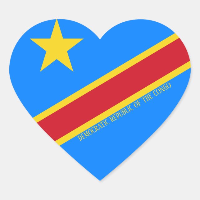 Sticker Cœur Drapeau Patriotique de la République démocratique  (Devant)