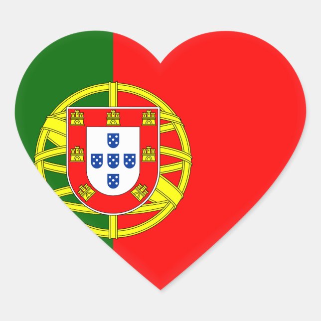 Sticker Cœur Drapeau portugais (Devant)