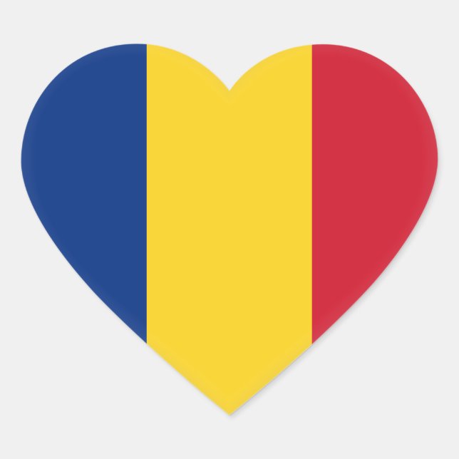 Sticker Cœur Drapeau roumain (Devant)