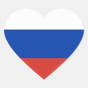 Sticker Cœur Drapeau russe