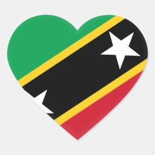 Sticker Cœur Drapeau Saint-Kitts-et-Nevis