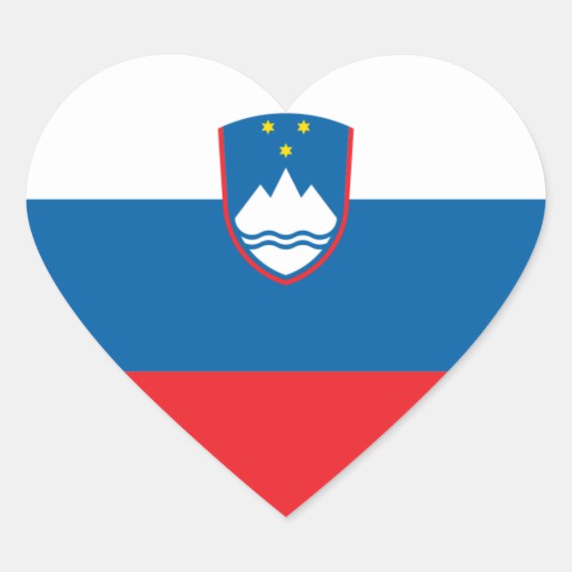 Sticker Cœur drapeau slovenia (Devant)